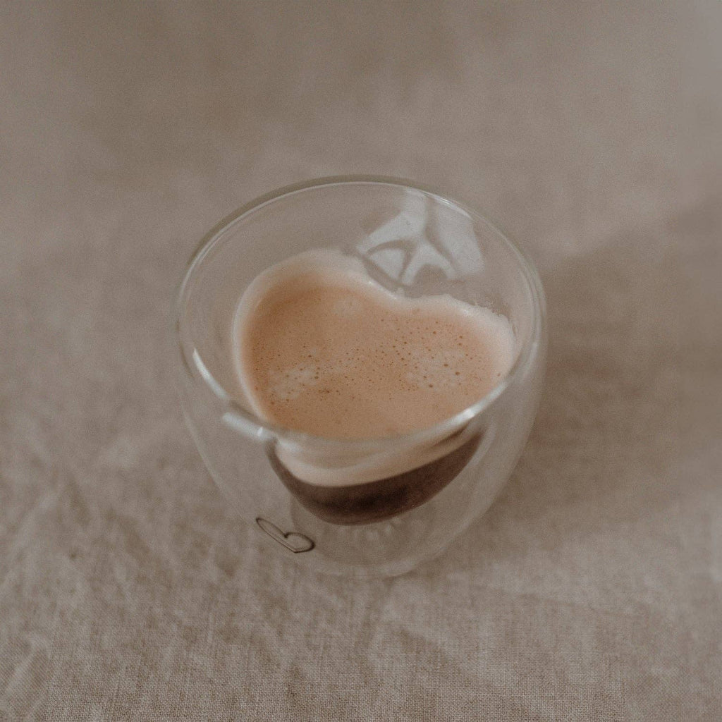 Doppelwandiges Herzglas Herz - Eulenschnitt