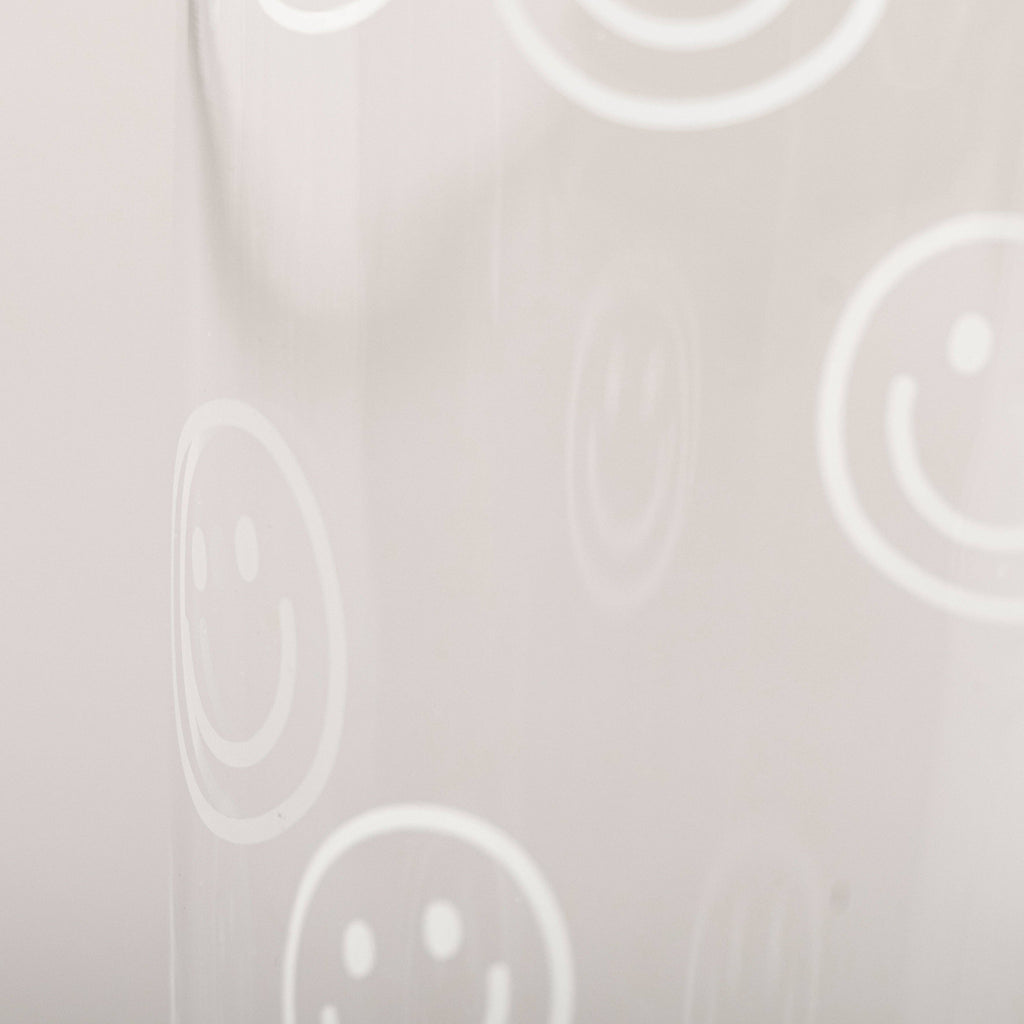 Eulenschnitt Trinkglas Smileys – Weiß