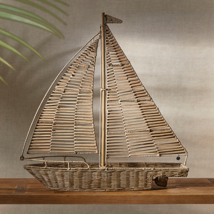 Rivièra Maison Dekoration Segelboot – Rustikales Rattan XL