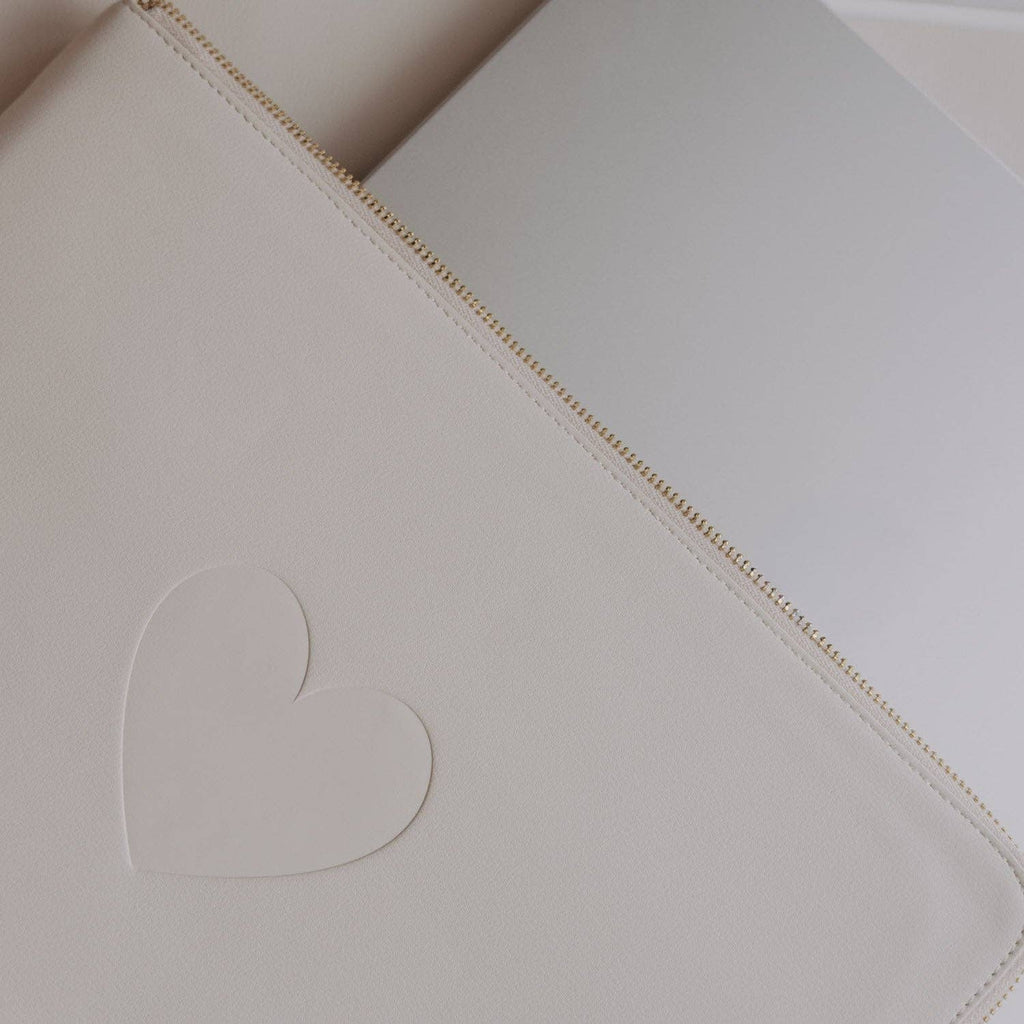 Laptoptasche Herz creme - Eulenschnitt
