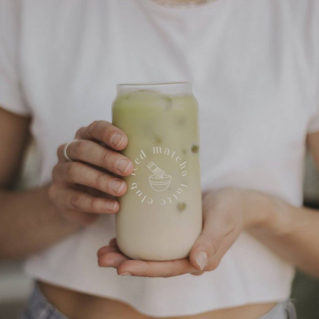 Eulenschnitt Trinkglas Iced Matcha Latte Club
