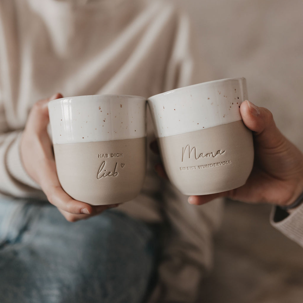 Becher "Mama, du bist wundervoll" – Eulenschnitt